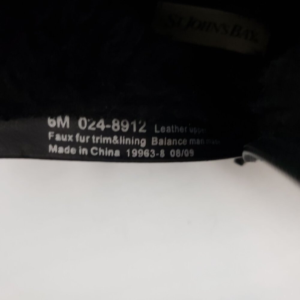 St John's Bay Women's Black Ankle Snow Boots Faux Fur Sz 6M EXCELLENT CONDITION! - Picture 7 of 8